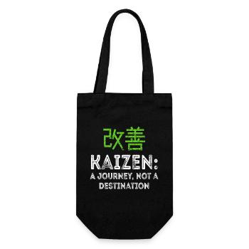 Kaizen: Eine Reise, kein Ziel - Geschenkbeutel für Flaschen - Schwarz - Vorne