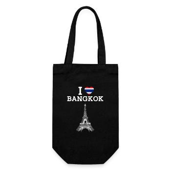 I Love Bangkok Cool Thailand Pun Eiffel Tower Fun - Gift Bag for Bottles - black - Front