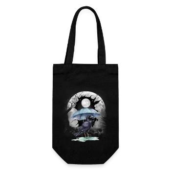 Halloween Bird Raven Crow Crow Forest Moon - Gift Bag for Bottles - black - Front