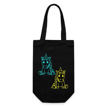 Licorne Rétro Vintage des années 80 des années 90 Licornes Cheval - Sac à bouteille - noir - Devant