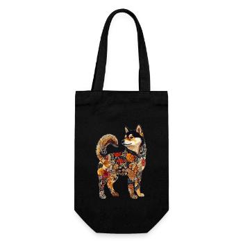 Shiba Inu - Geschenkbeutel für Flaschen - Schwarz - Vorne