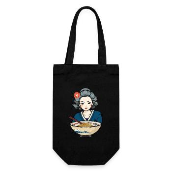 Japanese Ukiyo-E Retro Ramen Aesthetic Noodles - Gift Bag for Bottles - black - Front