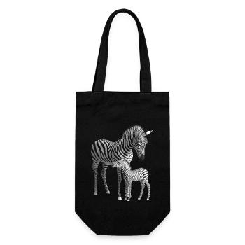Zebra - Geschenkbeutel für Flaschen - Schwarz - Vorne