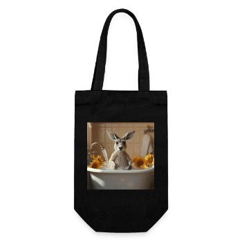 Känguru - Geschenkbeutel für Flaschen - Schwarz - Vorne