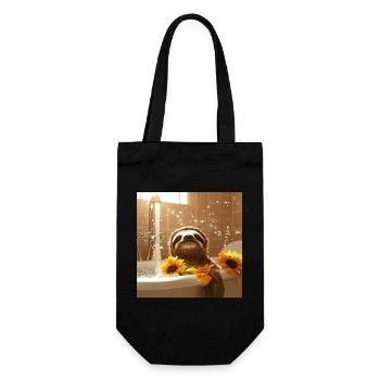 Faultier - Geschenkbeutel für Flaschen - Schwarz - Vorne