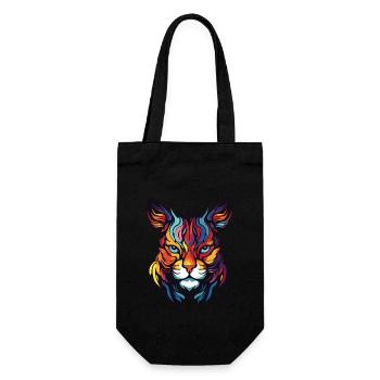 Cat Portrait Head - Gift Bag for Bottles - black - Front