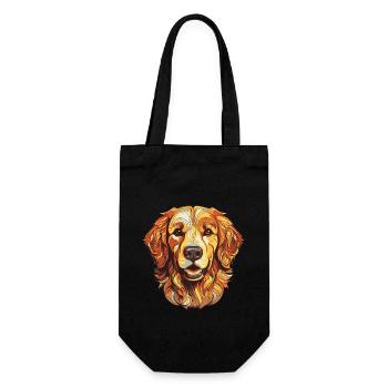 Portrait de chien Golden Retriever - Sac à bouteille - noir - Devant
