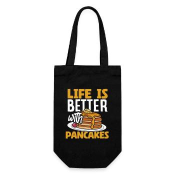 Life is better with pancakes - Gift Bag for Bottles - black - Front