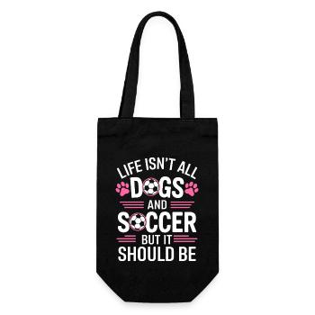 Soccer Disant Chiens Drôle Joueur de Football Cadeau - Sac à bouteille - noir - Devant