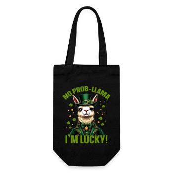 Pas de prob-llama J’ai de la chance - Sac à bouteille - noir - Devant