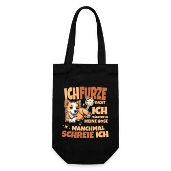 Ich furze nicht Ich flüstere in meine Hose Hund - Geschenkbeutel für Flaschen - Schwarz - Vorne