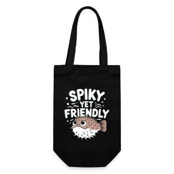 Puffer fish marine life enthusiast Quirky - Gift Bag for Bottles - black - Front