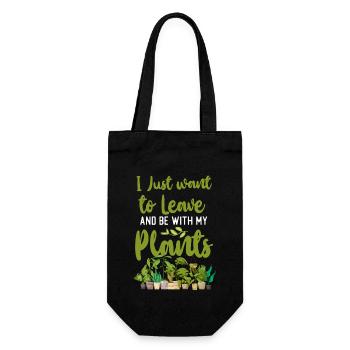 Plant Lover Gardening I Just Want - Geschenkbeutel für Flaschen - Schwarz - Vorne