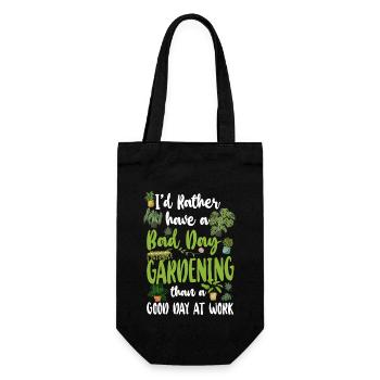 Plant Lover Gardening I'd Rather - Geschenkbeutel für Flaschen - Schwarz - Vorne