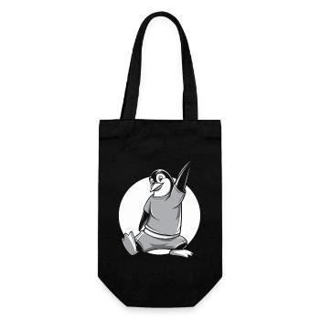 Pingouin heureux pour les amateurs de fitness - Sac à bouteille - noir - Devant