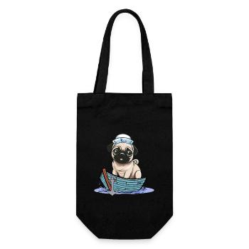 maritime, marin, carlin, chien, marin, bateau - Sac à bouteille - noir - Devant