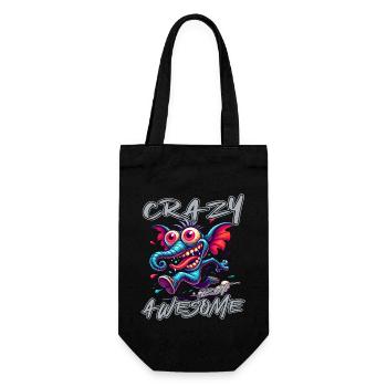 Crazy but Awesome – Elefant Comic Stil - Geschenkbeutel für Flaschen - Schwarz - Vorne