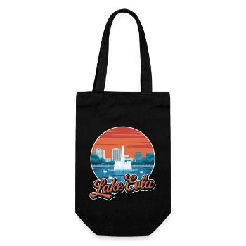 Lake Eola Orlando Florida Vacation Souvenir - Gift Bag for Bottles - black - Front