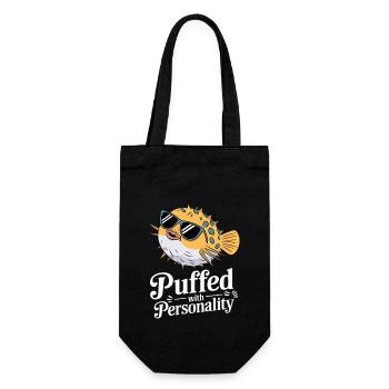 Puffer fish marine life enthusiast Quirky - Gift Bag for Bottles - black - Front