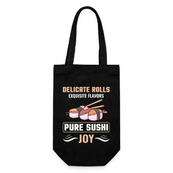Sushi Japan Essen Sushi-Mahlzeit - Geschenkbeutel für Flaschen - Schwarz - Vorne