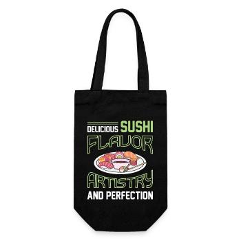 Sushi Japan Essen Sushi-Mahlzeit - Geschenkbeutel für Flaschen - Schwarz - Vorne