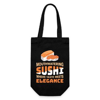 Sushi Japan Essen Sushi-Mahlzeit - Geschenkbeutel für Flaschen - Schwarz - Vorne