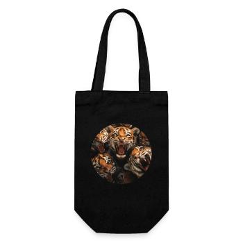 Tiger - Geschenkbeutel für Flaschen - Schwarz - Vorne