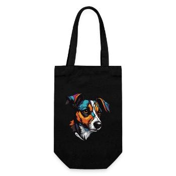 Jack Russel Terrier Hund Portrait - Geschenkbeutel für Flaschen - Schwarz - Vorne