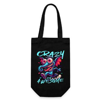 Crazy but Awesome Elefant Comic Stil - Geschenkbeutel für Flaschen - Schwarz - Vorne