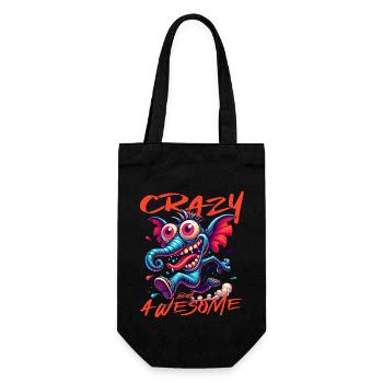 Crazy but Awesome Elefant Comic Stil - Geschenkbeutel für Flaschen - Schwarz - Vorne