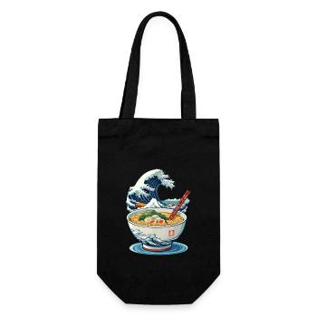 Ramen Ukiyo-E Japanisches Retro Streetwear - Geschenkbeutel für Flaschen - Schwarz - Vorne