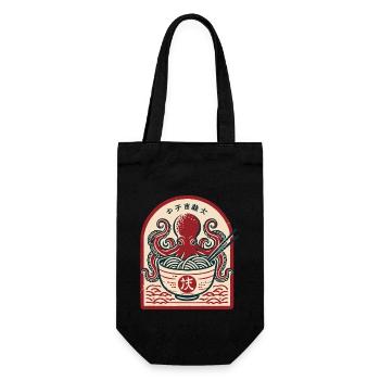 Nouilles Ramen Ukiyo-e Octopus Retro Japon - Sac à bouteille - noir - Devant