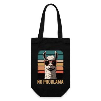 No Problama Llama - Gift Bag for Bottles - black - Front