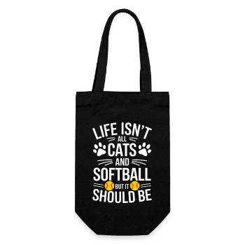 Softball Dire Chats Drôle Softball Cadeau - Sac à bouteille - noir - Devant