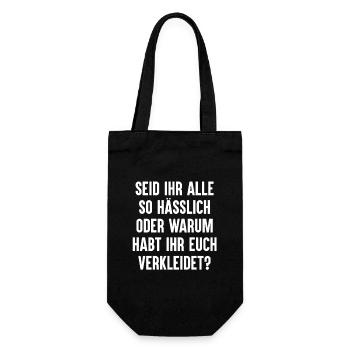 Kostüm Karneval Fasching - Geschenkbeutel für Flaschen - Schwarz - Vorne