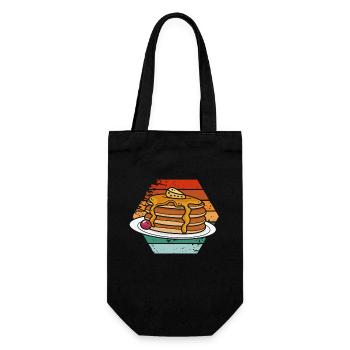 Retro Pancakes Mit Ahornsirup Genuss - Geschenkbeutel für Flaschen - Schwarz - Vorne
