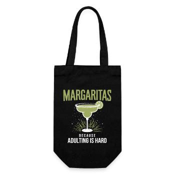 Margaritas, weil Erwachsenwerden schwer ist Lustiges Getränk - Geschenkbeutel für Flaschen - Schwarz - Vorne