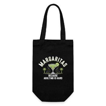 Margaritas, weil Erwachsenwerden schwer ist Lustiges Getränk - Geschenkbeutel für Flaschen - Schwarz - Vorne