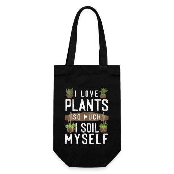 Plant Lover Gardening Pun I Love - Gift Bag for Bottles - black - Front