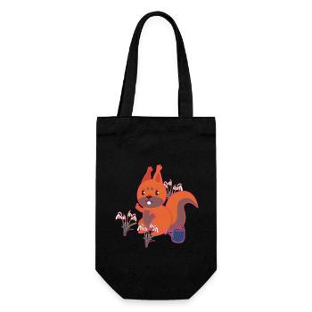 Spring Squirrel Snowdrop Kids - Gift Bag for Bottles - black - Front