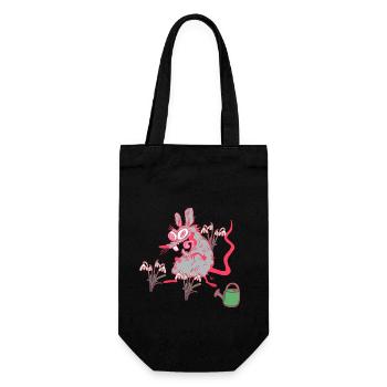 Garden Rat Snowdrop Spring Gardener - Gift Bag for Bottles - black - Front