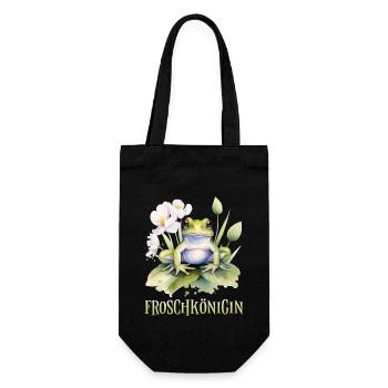 Karneval Kostüm FROSCHKÖNIGIN Lustiges Fasching - Geschenkbeutel für Flaschen - Schwarz - Vorne