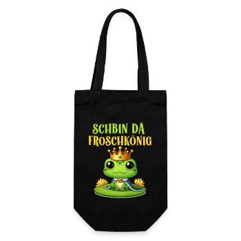 Karneval Party SCHBIN DA FROSCHKÖNIG Lustiges - Geschenkbeutel für Flaschen - Schwarz - Vorne