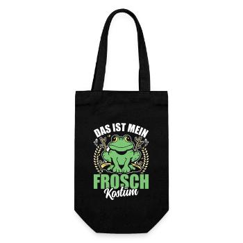 Karneval Party Frösche DAS IST MEIN FROSCHKOSTÜM - Geschenkbeutel für Flaschen - Schwarz - Vorne