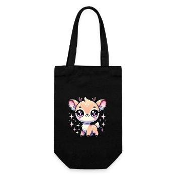 Super Cute Kawaii Baby Deer - Geschenkbeutel für Flaschen - Schwarz - Vorne