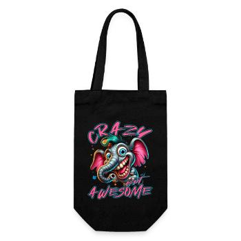 Style de bande dessinée d’éléphant fou mais génial - Sac à bouteille - noir - Devant