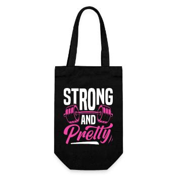 Fitness fort et beau dicton design - Sac à bouteille - noir - Devant