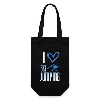Ich liebe Skispringen - Winter Sport - Geschenkbeutel für Flaschen - Schwarz - Vorne