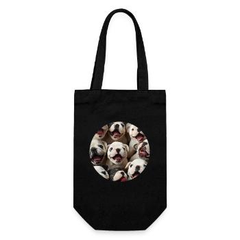 Bulldogge - Geschenkbeutel für Flaschen - Schwarz - Vorne