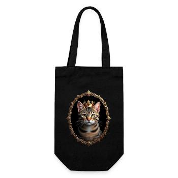 Medieval Cat in Picture Frame Art Crown - Gift Bag for Bottles - black - Front